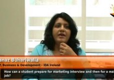 How can a student prepare for marketing interview and then for a marketing job? (VP,Business & Development – IDA Ireland)